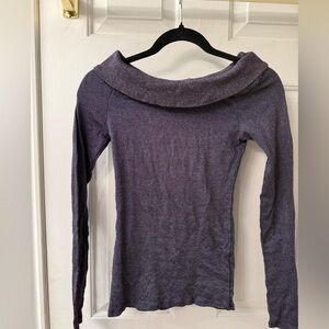 Michael Stars Purple Off-Shoulder Long Sleeve Top